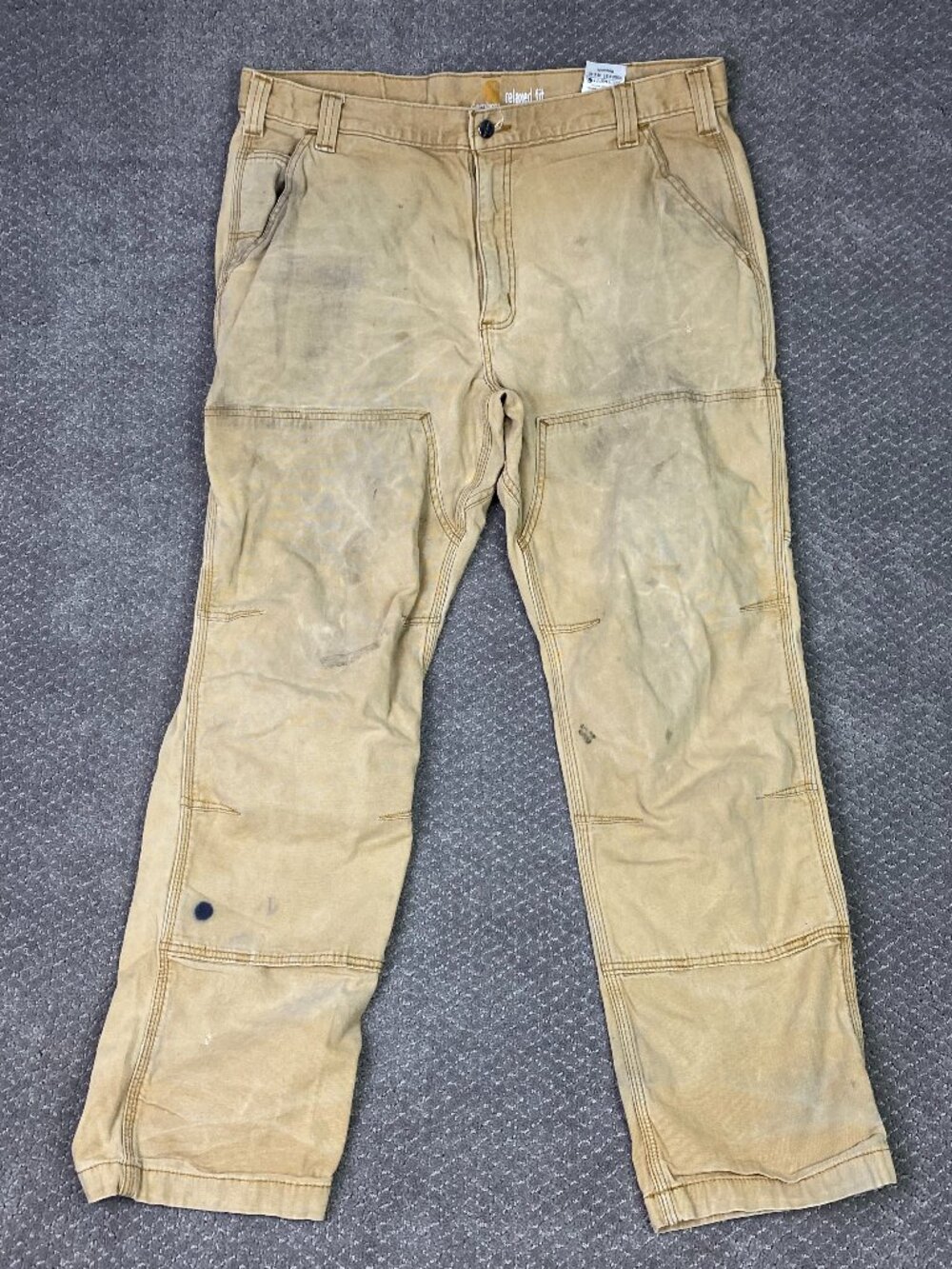 Carhartt Double Knee Pants Mens 38x32 Fits 38x31 Distressed Rigby Relaxed Fit